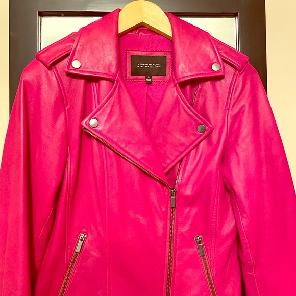Neiman Marcus Soft Pink Leather Jacket 